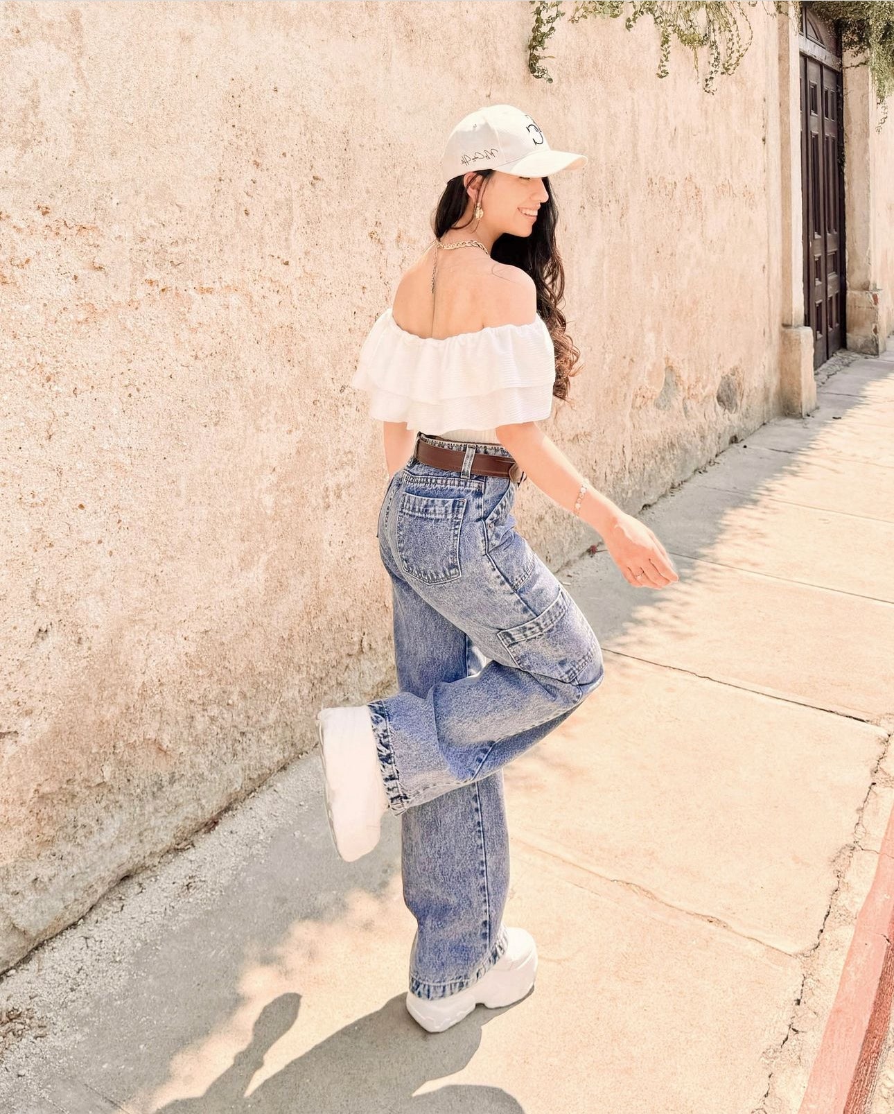 Pantalón tipo Cargo Jeans, color ¡Celeste Nevado!
