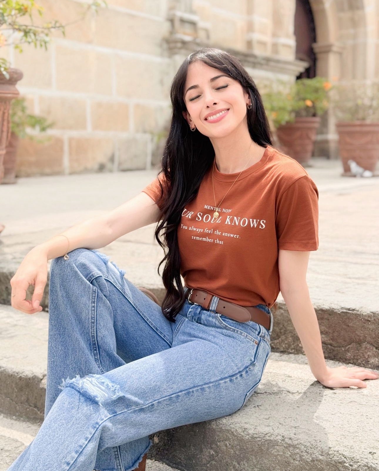 Pantalón estilo campana, especial. Celeste nevado