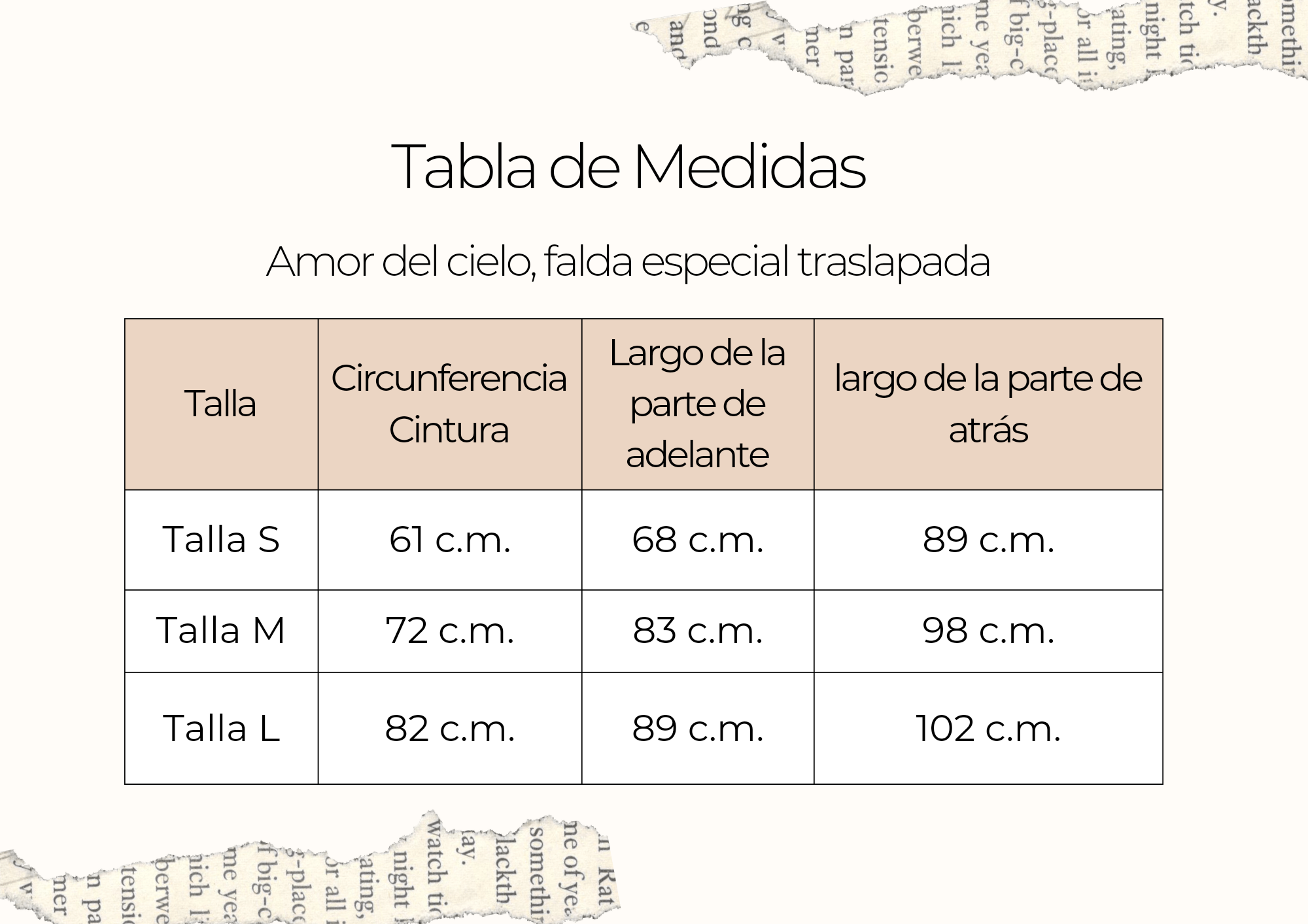 tallas