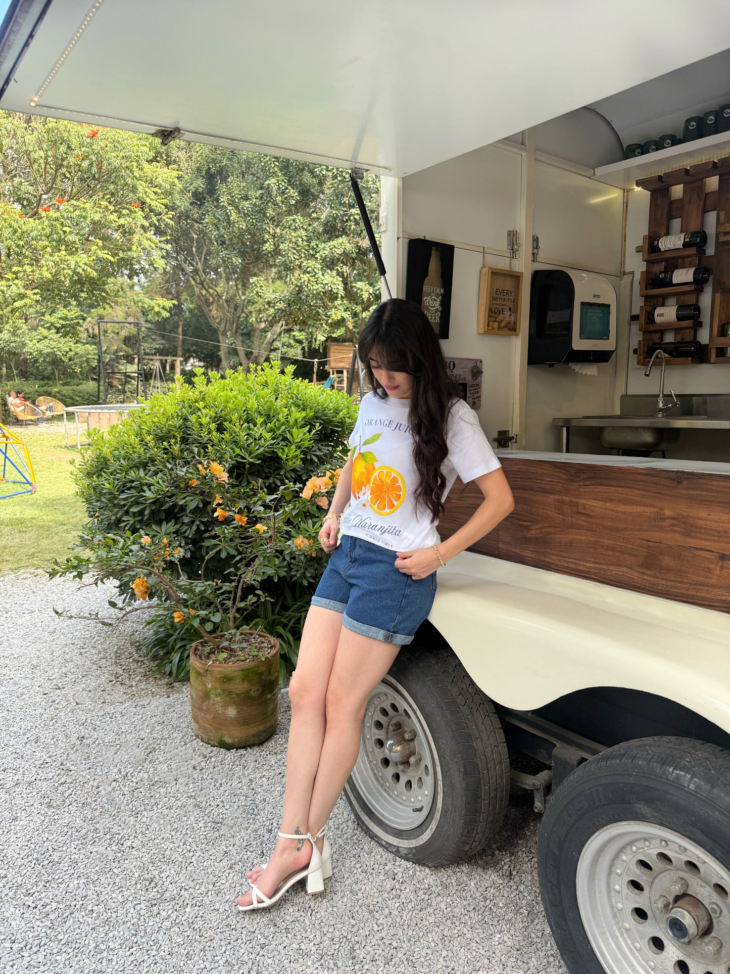 Blusa de dama, tipo T-shirt llamada Dulce Naranjita.