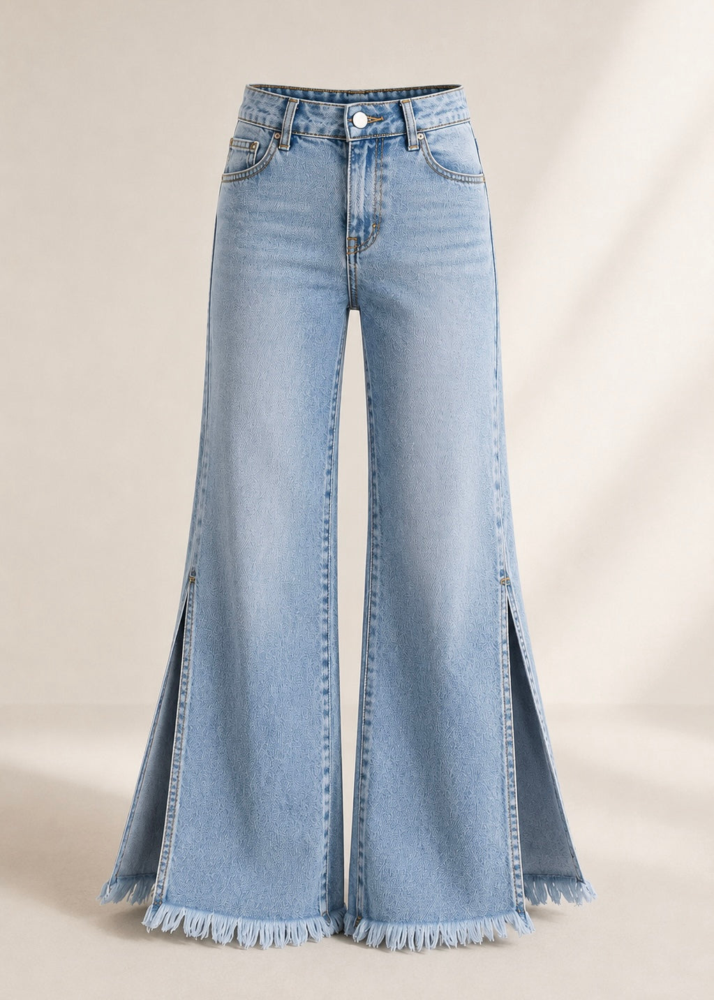 Pantalón de mezclilla original, estilo Wide Leg, edición especial, con abertura.