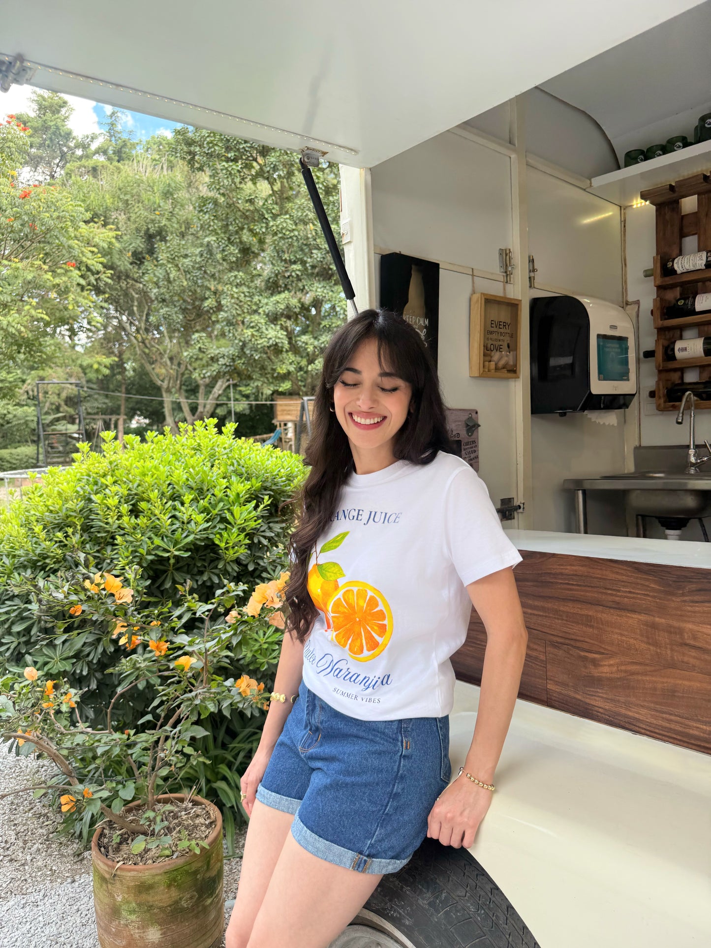 Blusa de dama, tipo T-shirt llamada Dulce Naranjita.