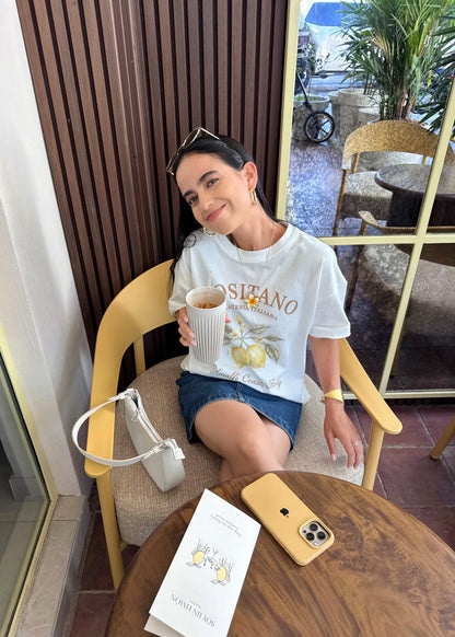 "Positano", blusa tipo t-shirt, para dama, diseño oversize, de edición especial.