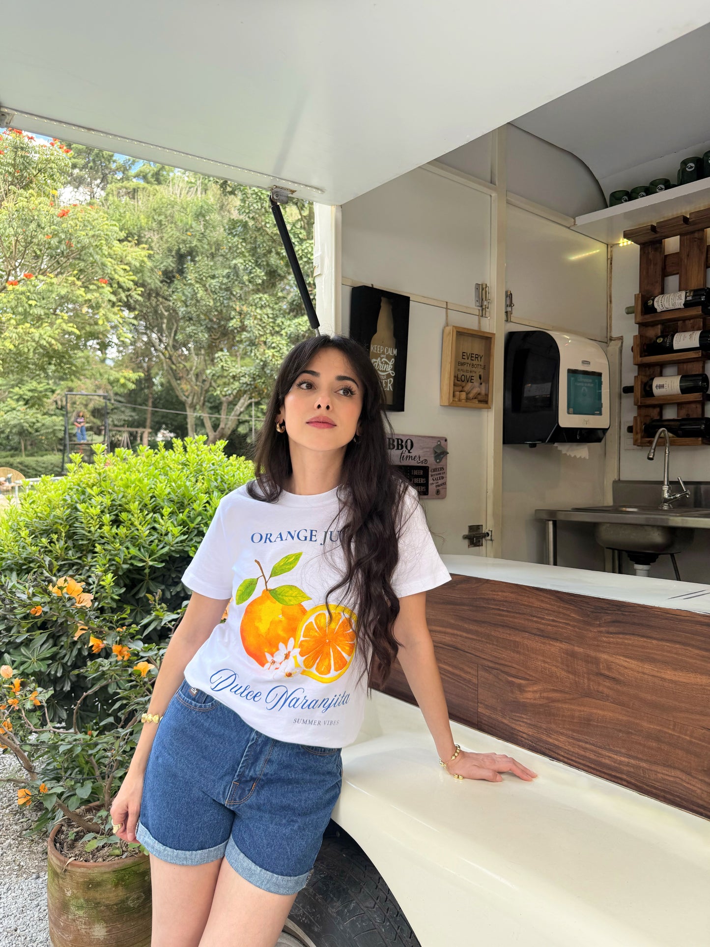 Blusa de dama, tipo T-shirt llamada Dulce Naranjita.