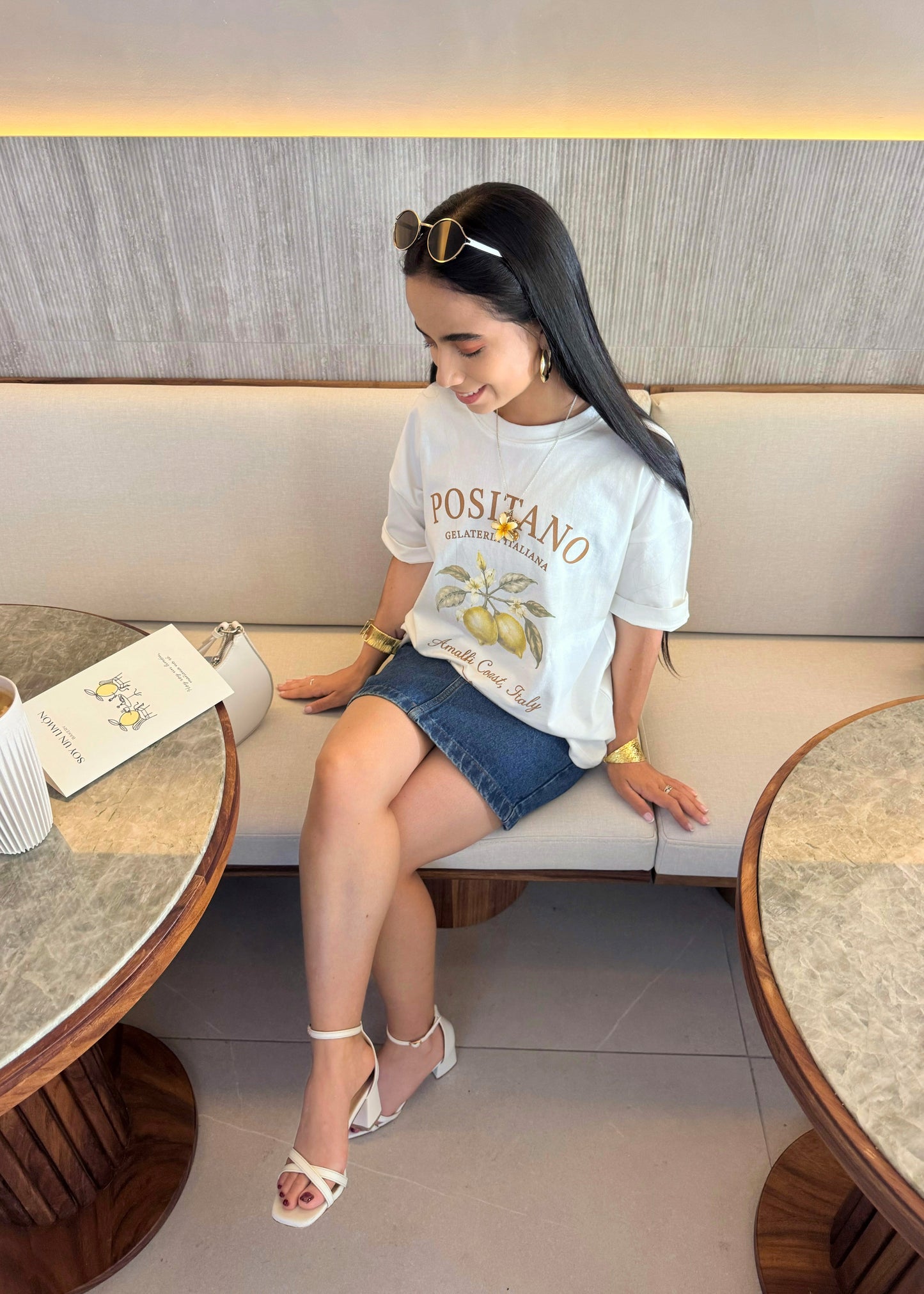 "Positano", blusa tipo t-shirt, para dama, diseño oversize, de edición especial.
