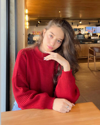 Suéter para dama, diseño especial pull over, nueva edición, tonalidad rojo vino.