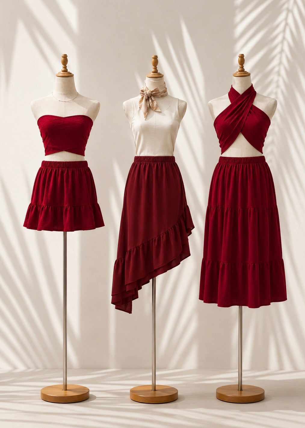 Blusa de edición especial, tipo pañuelo, algodón suave, tonalidad rojo.