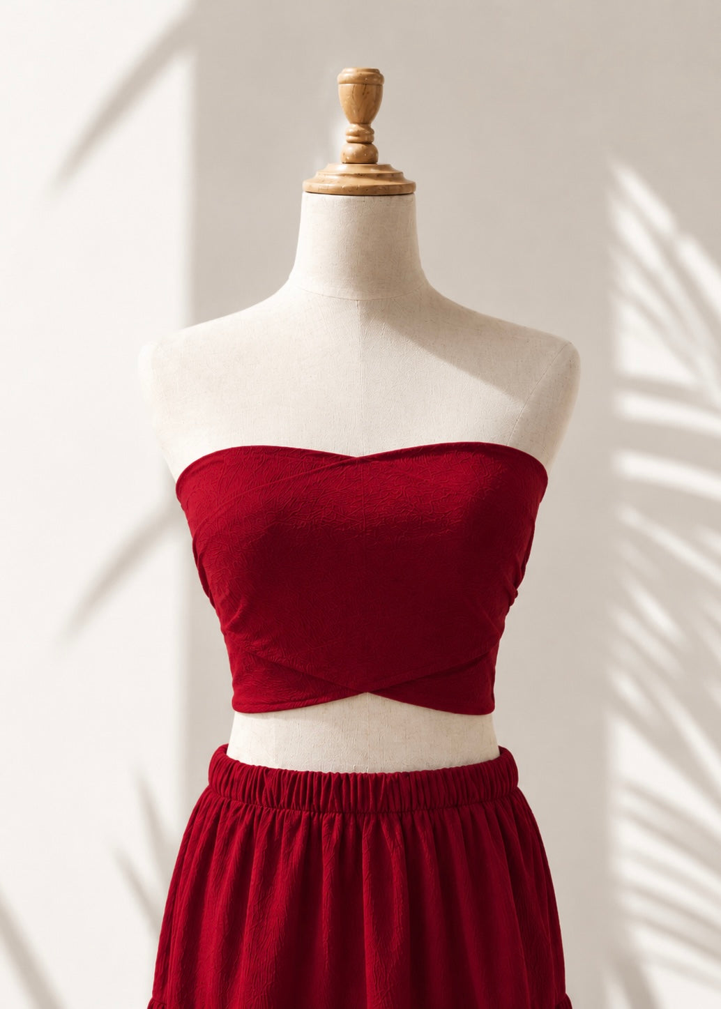 Blusa de edición especial, tipo pañuelo, algodón suave, tonalidad rojo.
