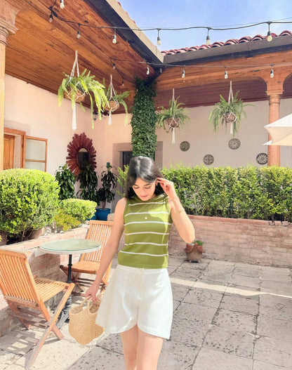 Short de tela, para dama, estilo pierna ancha, estrech.