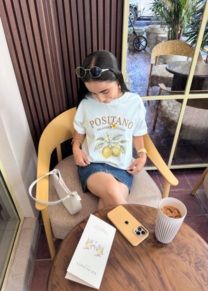 "Positano", blusa tipo t-shirt, para dama, diseño oversize, de edición especial.
