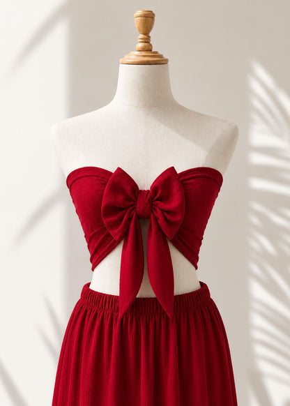 Blusa de edición especial, tipo pañuelo, algodón suave, tonalidad rojo.