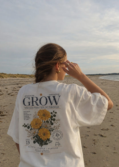 "Growing in purpose", blusa tipo t-shirt, para dama, diseño oversize, de edición especial.