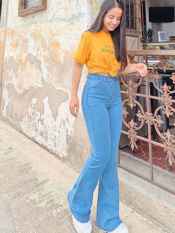 Pantalon Bota Campana Jeans Acampanado Mujer Bota Campana