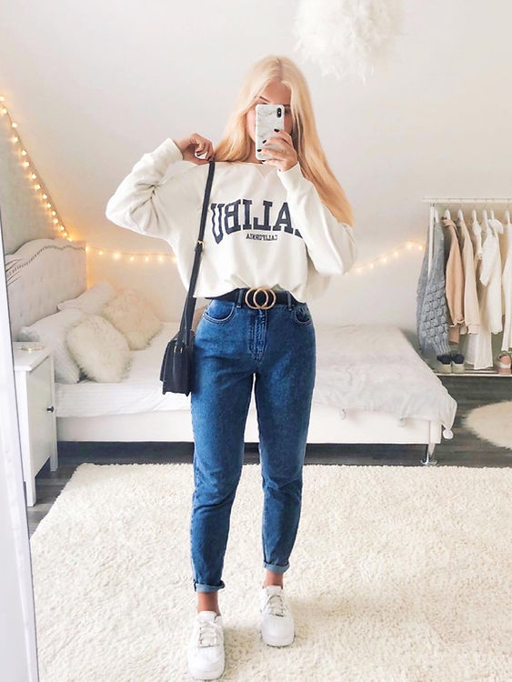 HOT Pantalón Vaquero Jean Tipo Mom Pantalon Tipo Mom