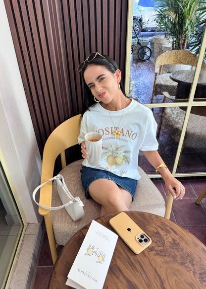 "Positano", blusa tipo t-shirt, para dama, diseño oversize, de edición especial.
