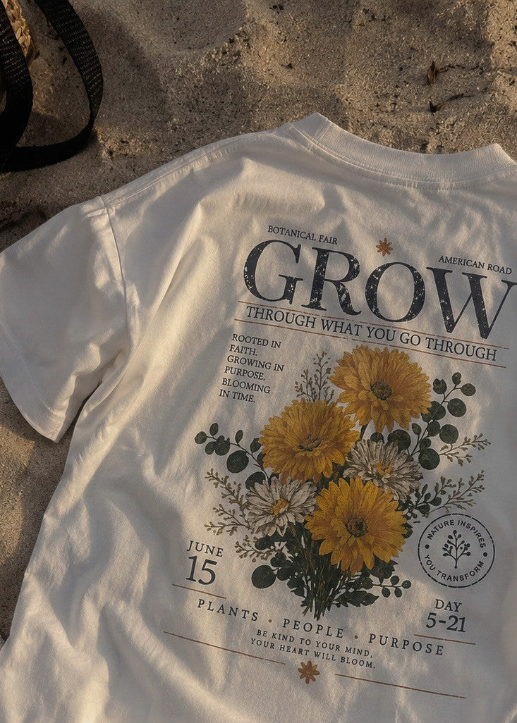 "Growing in purpose", blusa tipo t-shirt, para dama, diseño oversize, de edición especial.