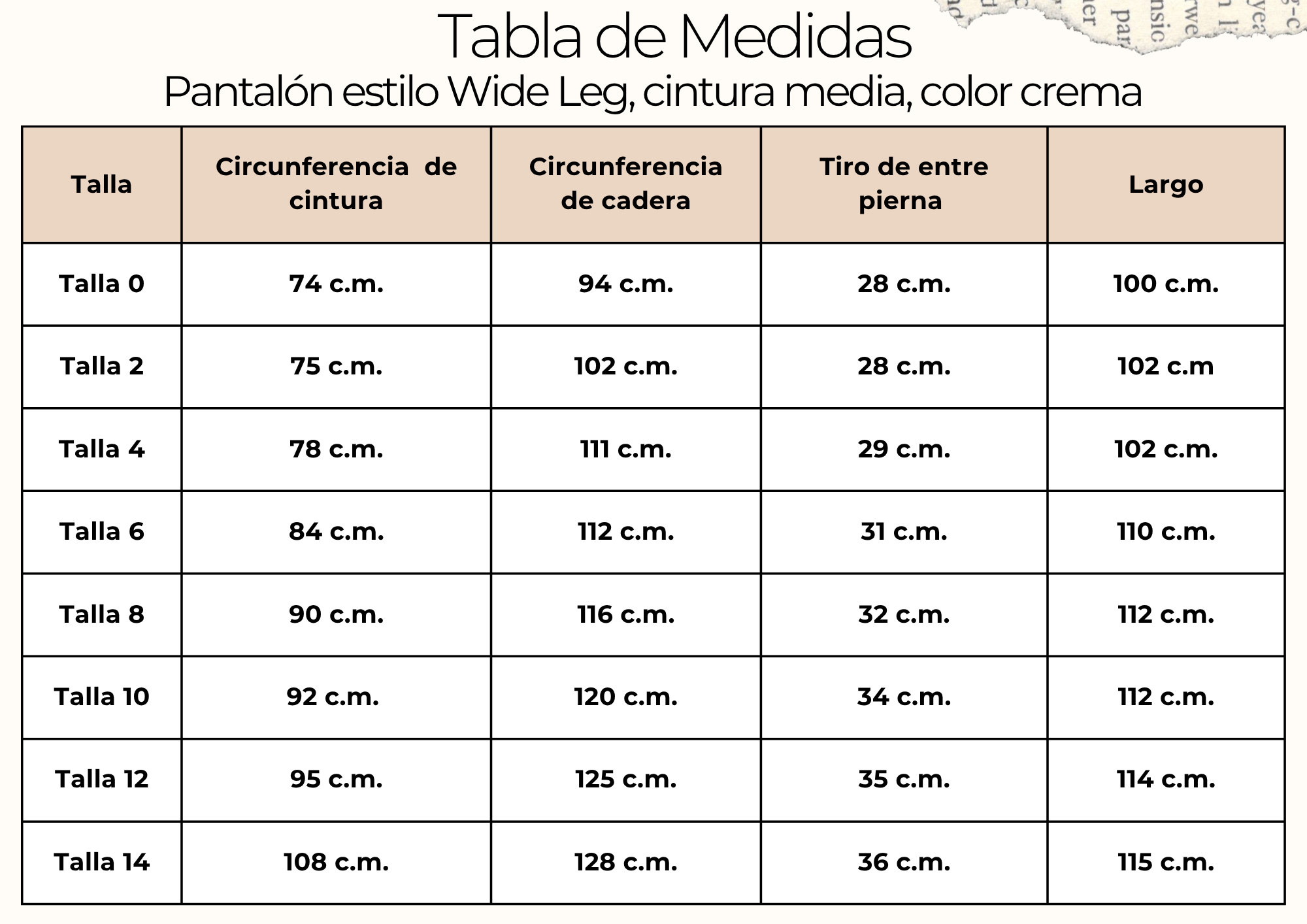 tallas