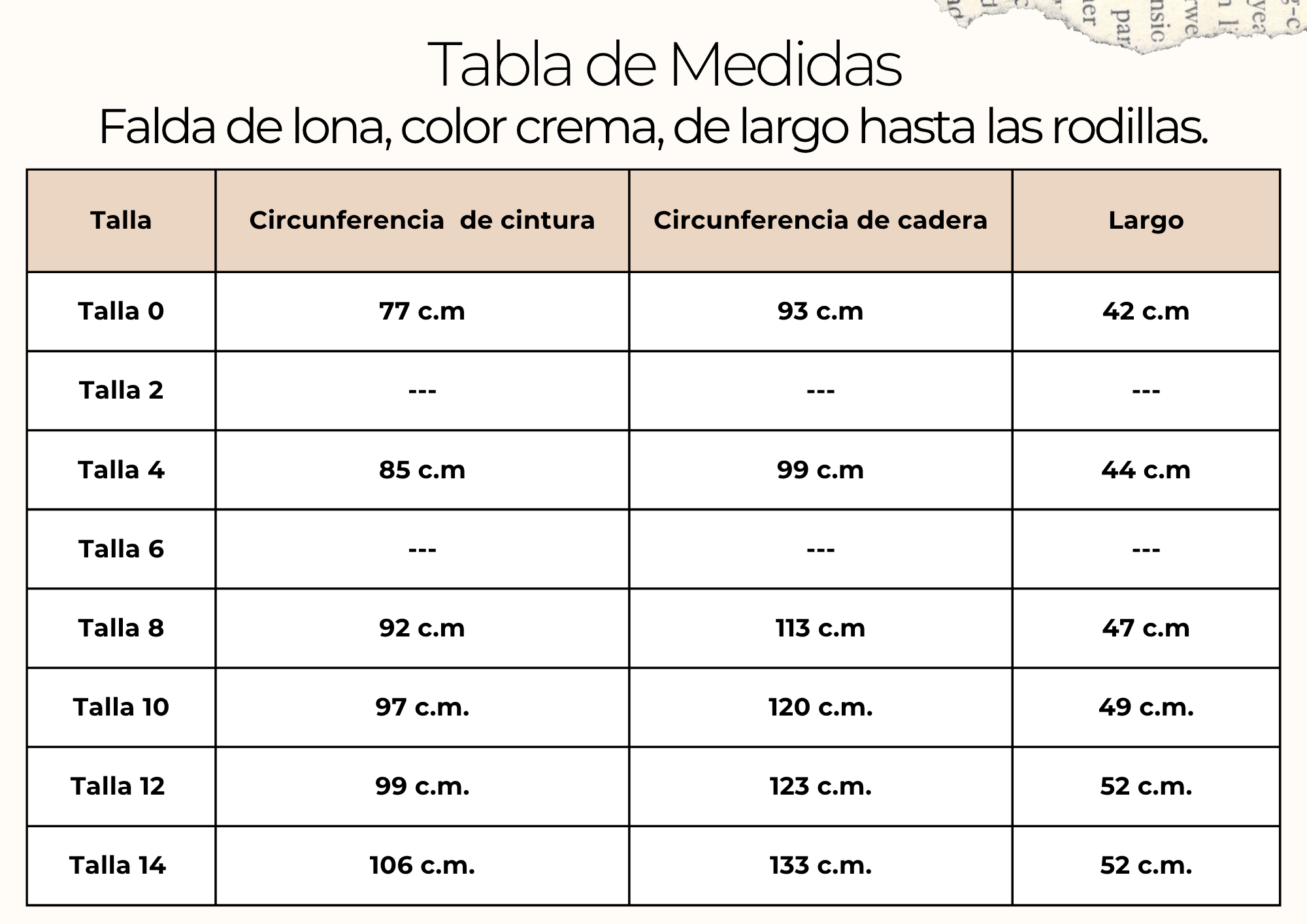 tallas
